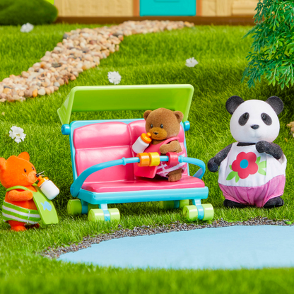 Set de cuidado de bebé con mellizos Lil Woodzeez modelo nuevo