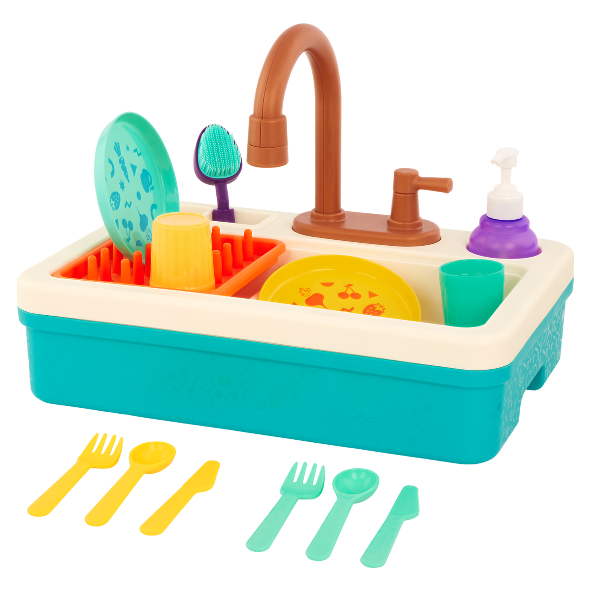 Lavadero de cocina con agua y vajilla