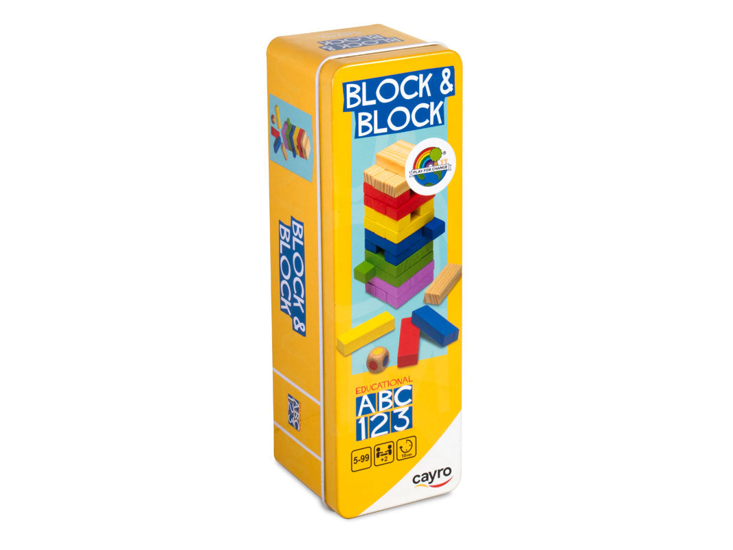 Block a Block de madera en caja de metal Travel Size