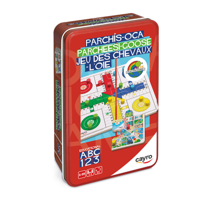 Juego ludo parchís oca en caja de metal Travel Size