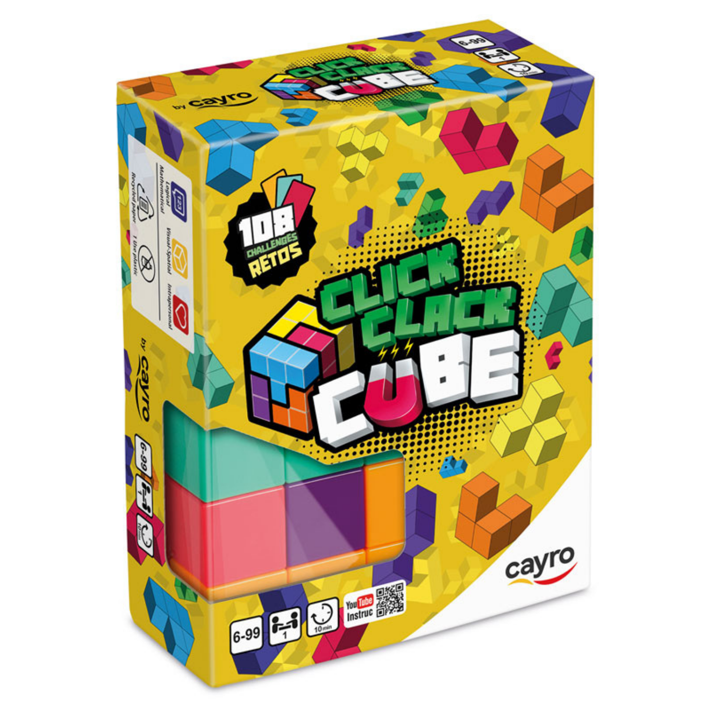 Cubo Click Clack magnético 108 retos