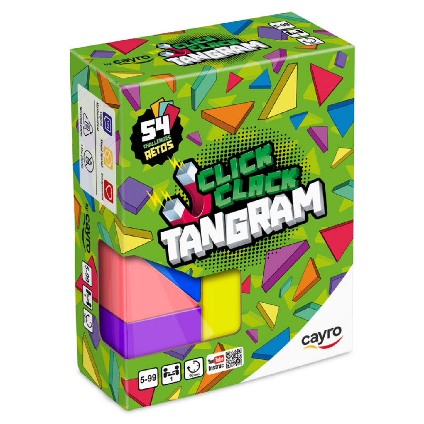 Tangrama Click Clack magnético 54 retos