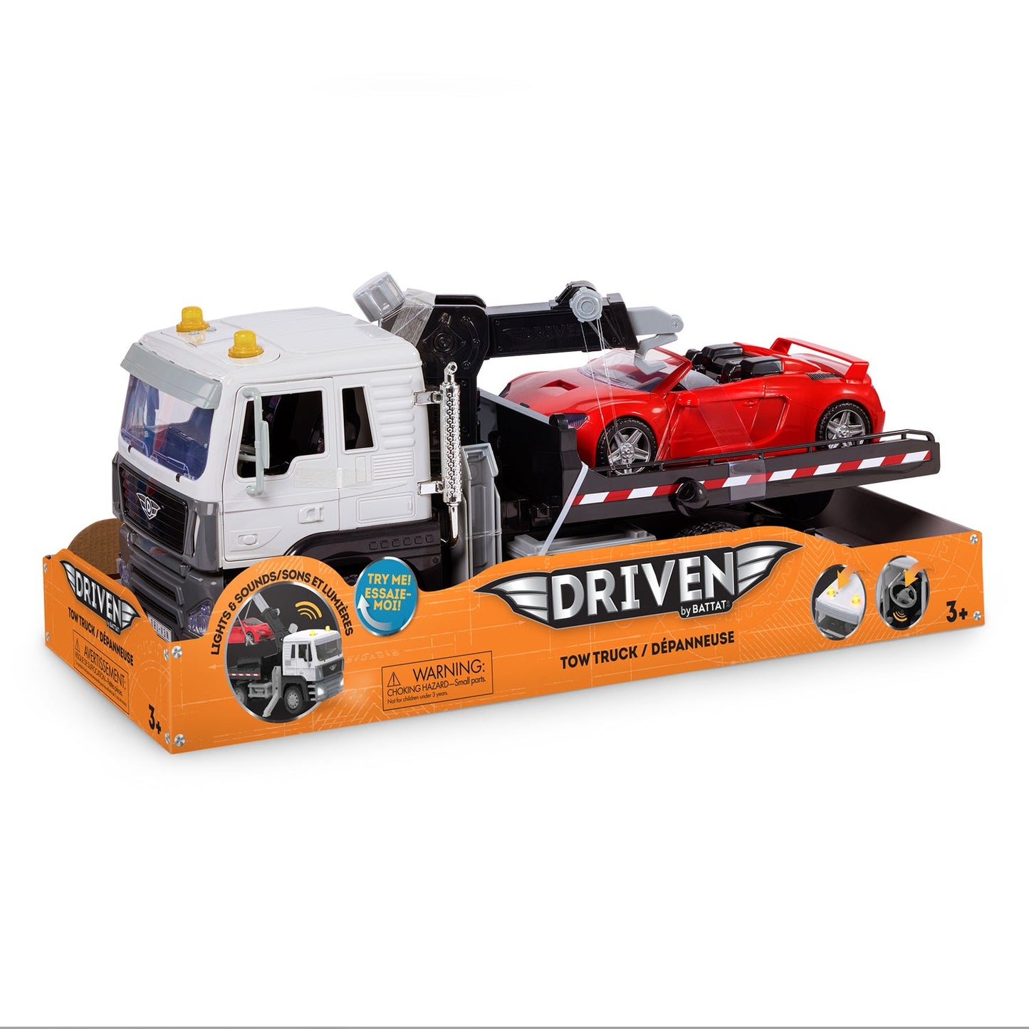 Camión grúa grande blanco