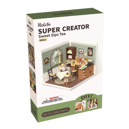Rolife Super Creator - Kit para armar salón de té en miniatura