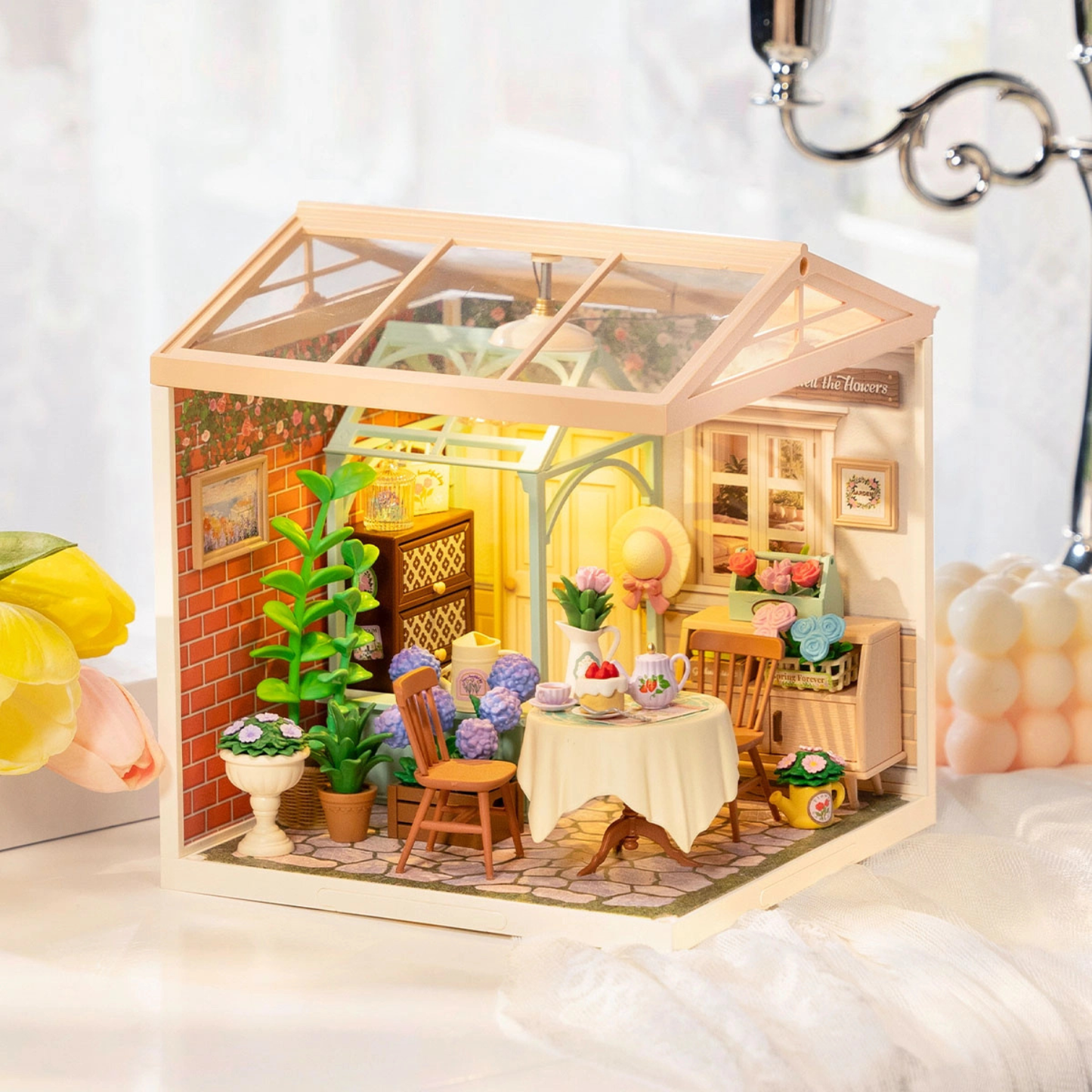 Rolife Super Creator - Kit para armar jardín de té en miniatura