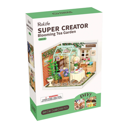 Rolife Super Creator - Kit para armar jardín de té en miniatura