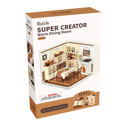 Rolife Super Creator - Kit para armar comedor cálido en miniatura