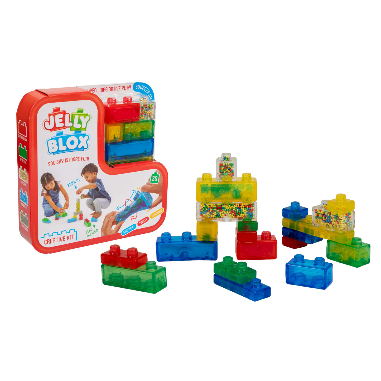 Jelly Blox Creative Kit set de bloques sensoriales suaves 20 piezas