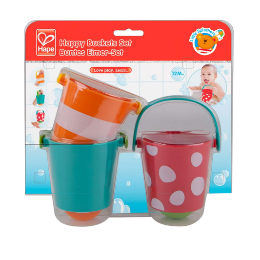 Set de 03 baldes sensoriales para el baño
