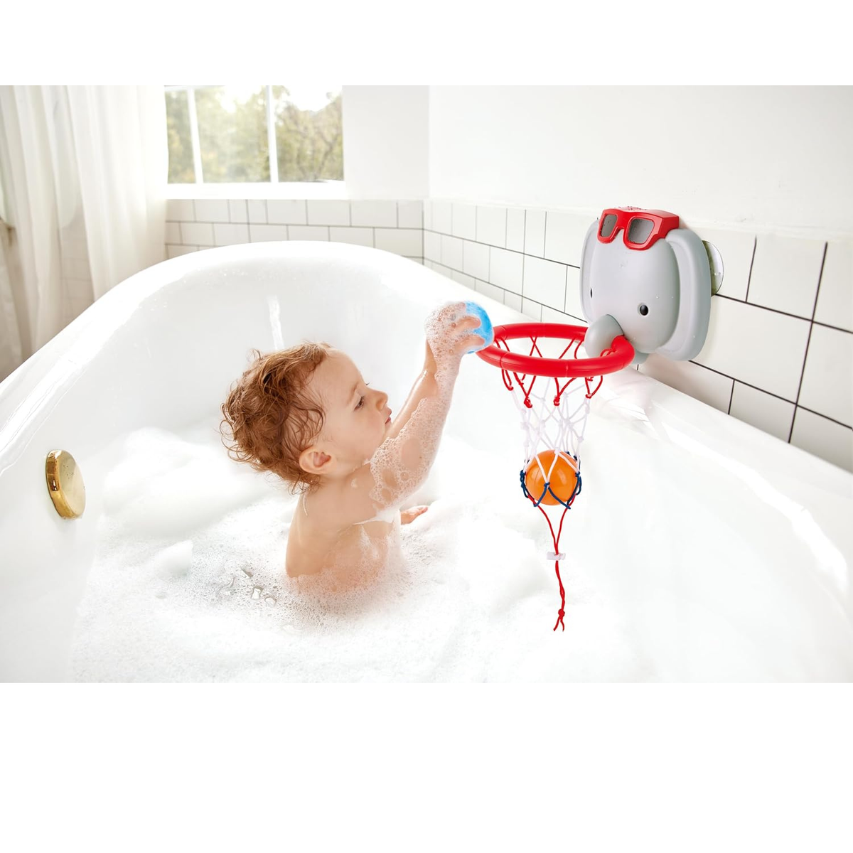 Juego de canasta de básquet para el baño modelo elefante de Hape – vista 3