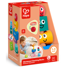 Set de bloques de madera Montessori para apilar 20 piezas