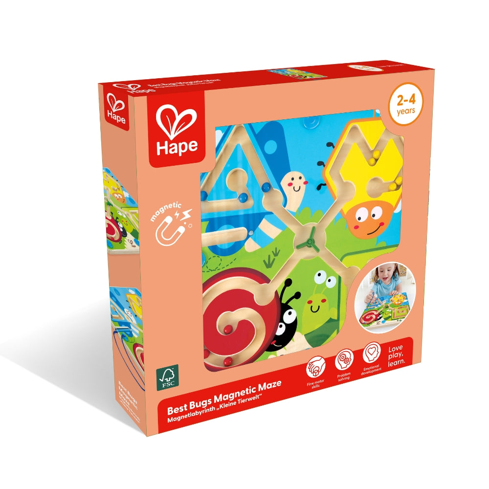 Laberinto magnético de madera modelo insectos