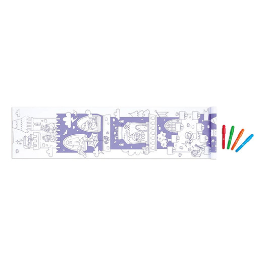 Rollo de papel continuo para colorear modelo castillo con marcadores