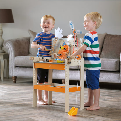 Mesa de herramientas de madera deluxe Junior Inventor con sonido 79 piezas