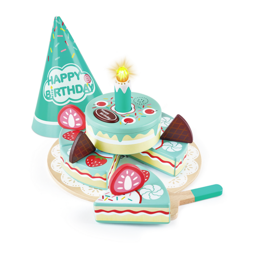 Torta de madera interactiva con luz y sonido 16 piezas