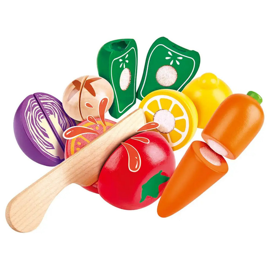 Set de vegetales de madera para cortar 07 piezas Play Essentials
