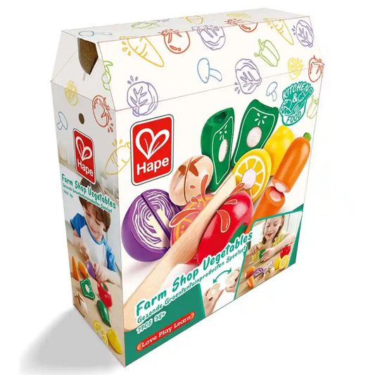Set de vegetales de madera para cortar 07 piezas Play Essentials