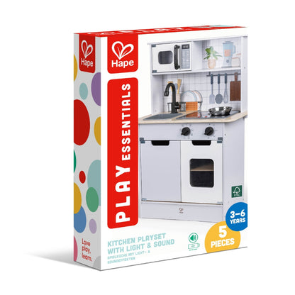 Cocina moderna de madera con luces y sonido Play Essentials 6 piezas