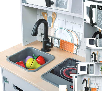 Cocina moderna de madera con luces y sonido Play Essentials 6 piezas