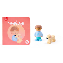 Hapeland set niño y perrito de madera + cuento