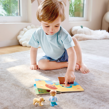 Hapeland set niño y perrito de madera + cuento