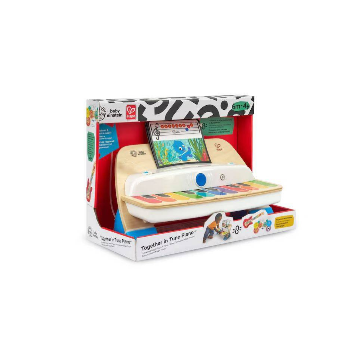 Piano de madera interactivo con sonido y magic touch