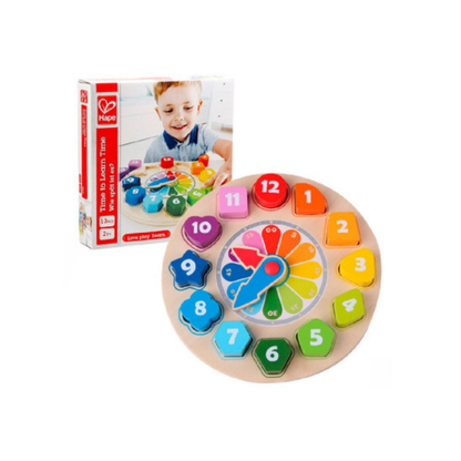 Reloj encaje de colores de madera Play Essentials