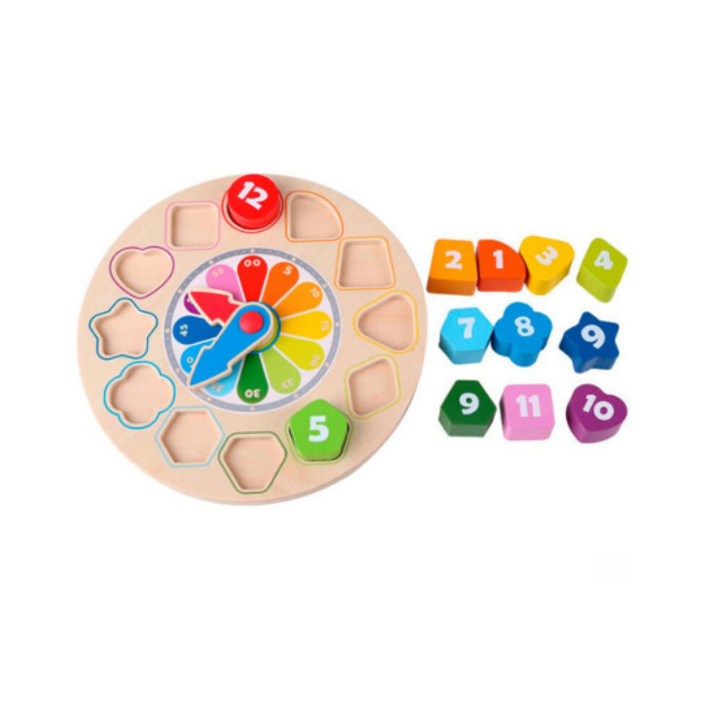 Reloj encaje de colores de madera Play Essentials