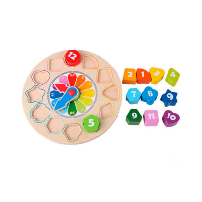 Reloj encaje de colores de madera Play Essentials
