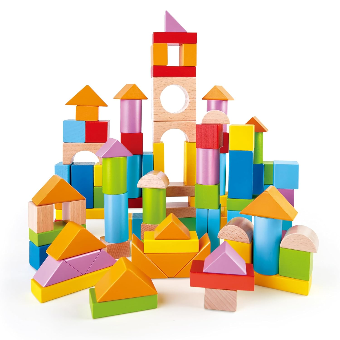 Set de 101 bloques de madera en balde Play Essentials