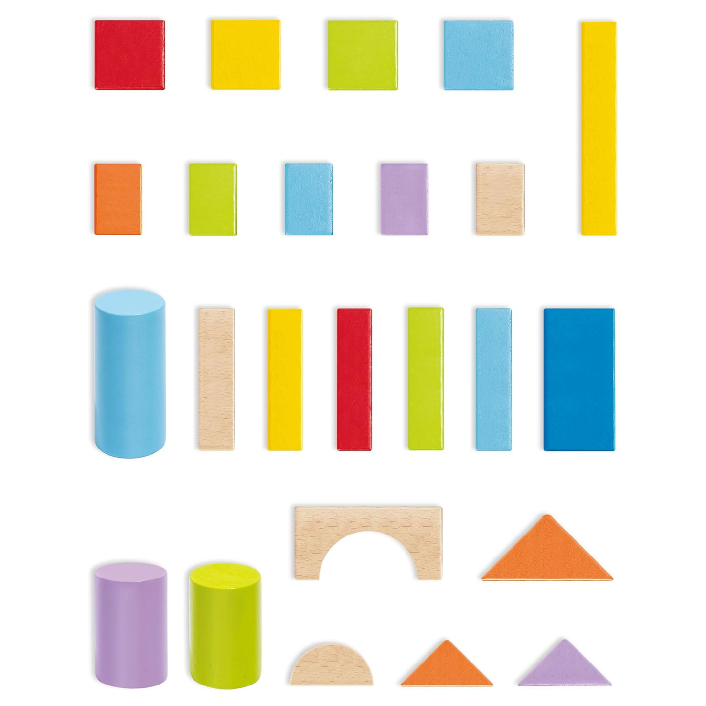 Set de 101 bloques de madera en balde Play Essentials