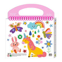 Mi primer set de coloreo modelo unicornio: 35 hojas + 06 crayones multicolor + 30 stickers