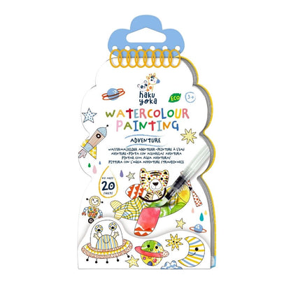 Libro para pintar con agua efecto acuarela travel size aventuras