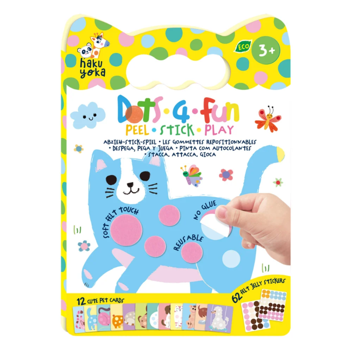 Tarjetas para pintar con stickers reutilizables modelo mascotas 12 unidades