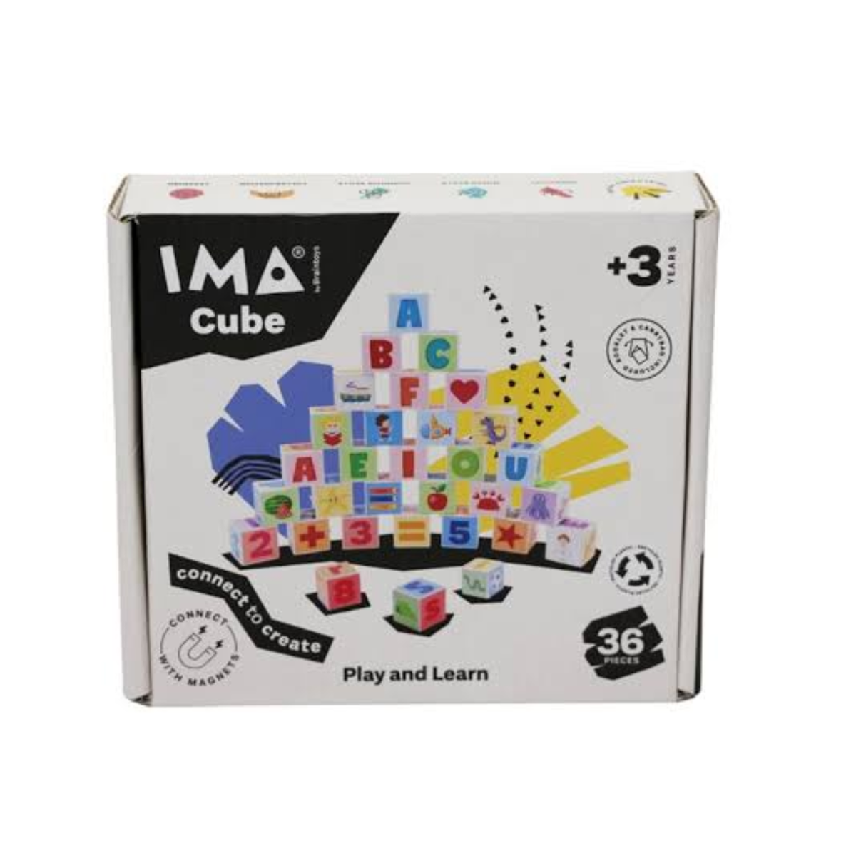 Imanix Set de cubos Juega y aprende 36 piezas imantadas