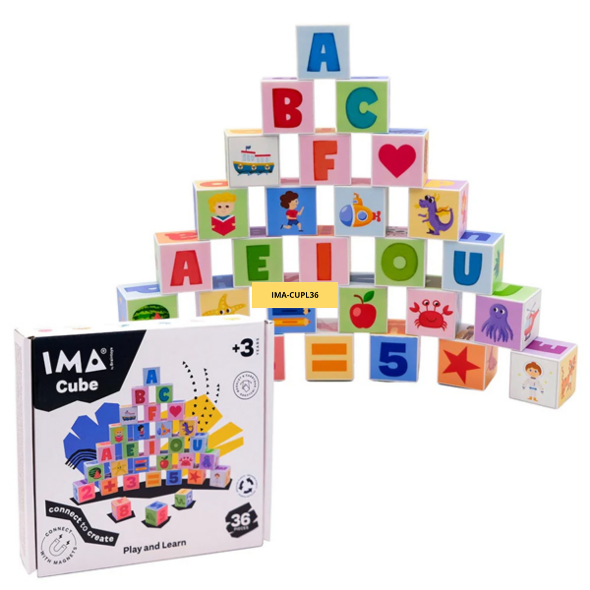 Imanix Set de cubos Juega y aprende 36 piezas imantadas – vista 3