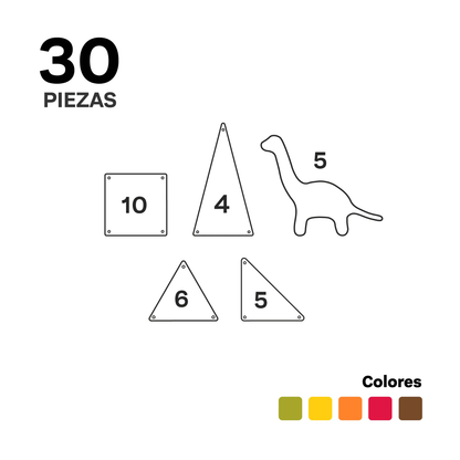 Imanix set magnético mundo dinosaurios 30 piezas