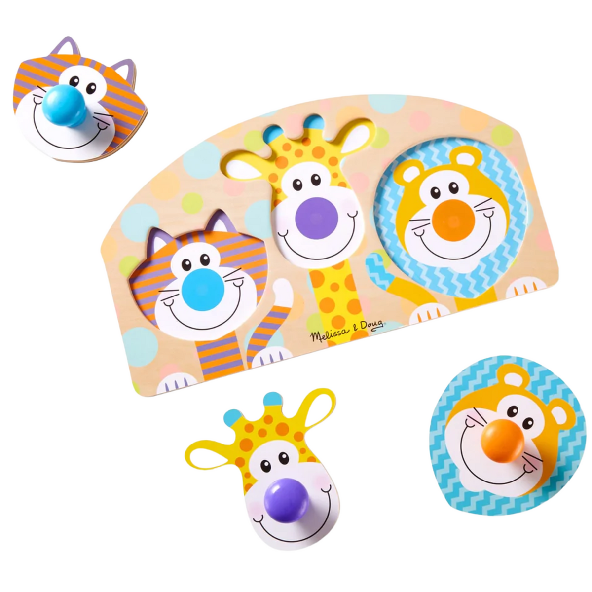 Rompecabezas de encaje con perilla jumbo 3 piezas safari First Play