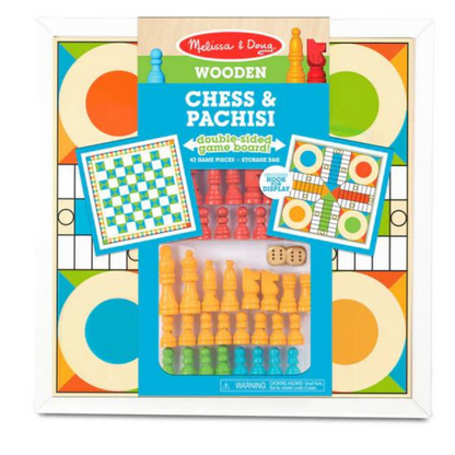 Juego ajedrez y ludo de madera