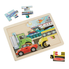 Rompecabezas 12 piezas de madera vehículos