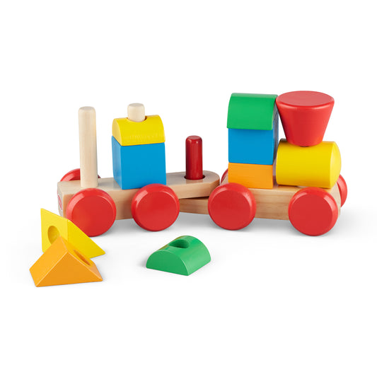 Tren pequeño apilable de colores de madera 12 piezas