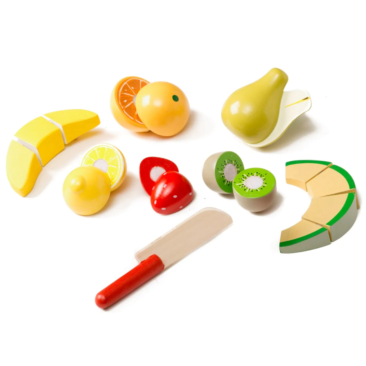Frutas para cortar de madera