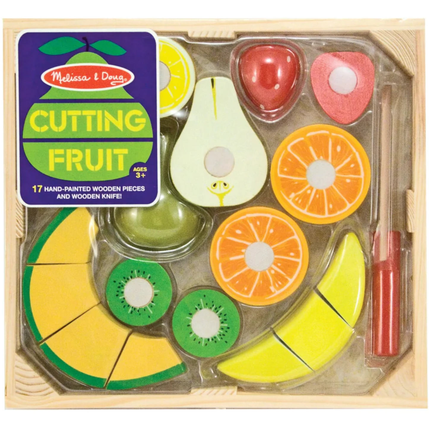 Frutas para cortar de madera