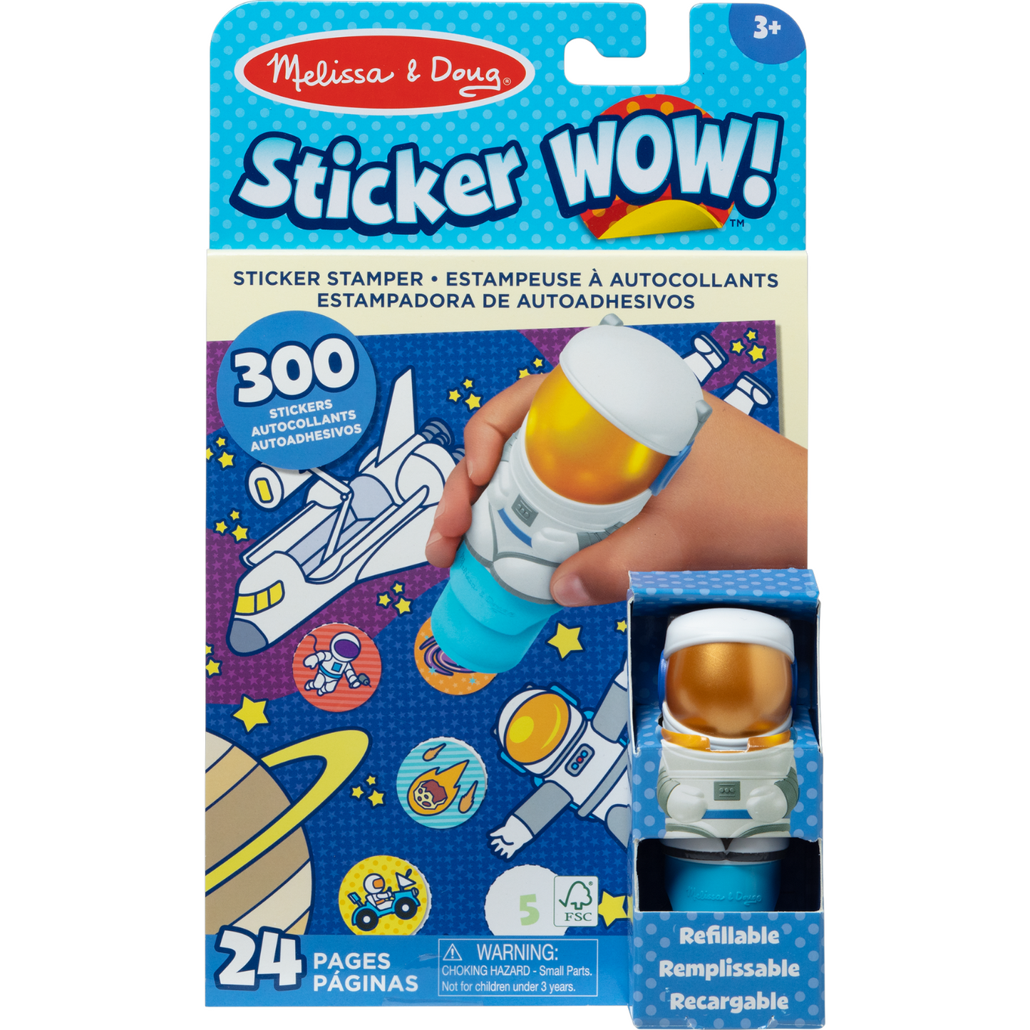 Sticker Wow estampador de 300 stickers modelo astronauta con cuadernillo
