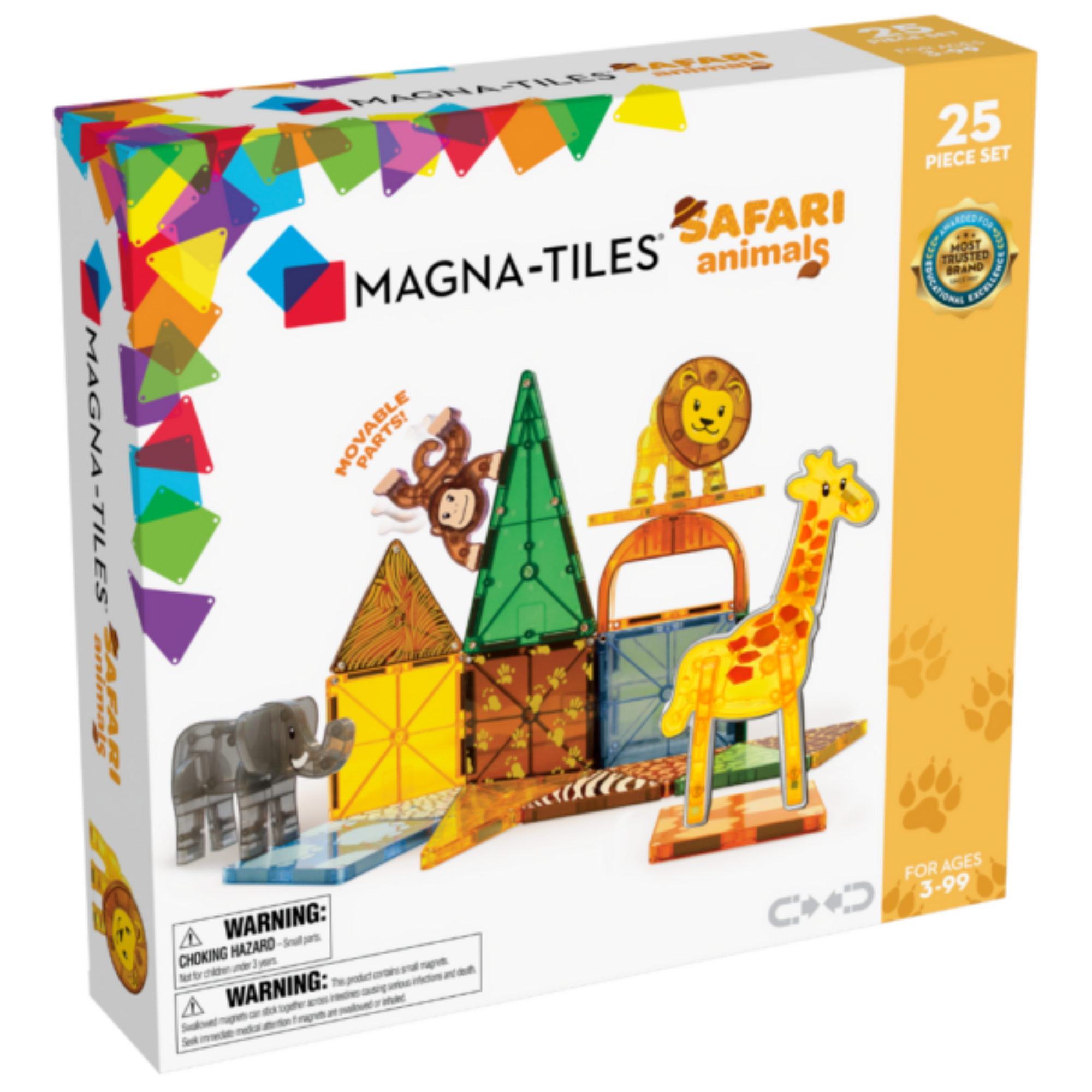 Magna Tiles Set magnético animales de safari 25 piezas imantadas