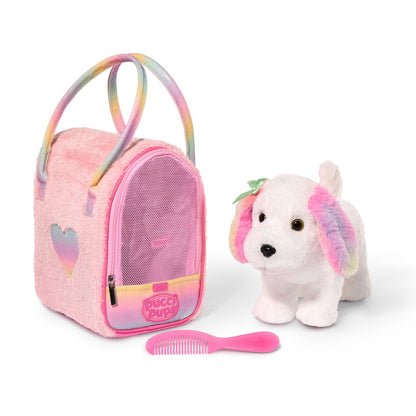 Pucci Pups perro maltés multicolor en cartera rosa