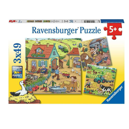 Rompecabezas 3x49 piezas Granja divertida de Ravensburger