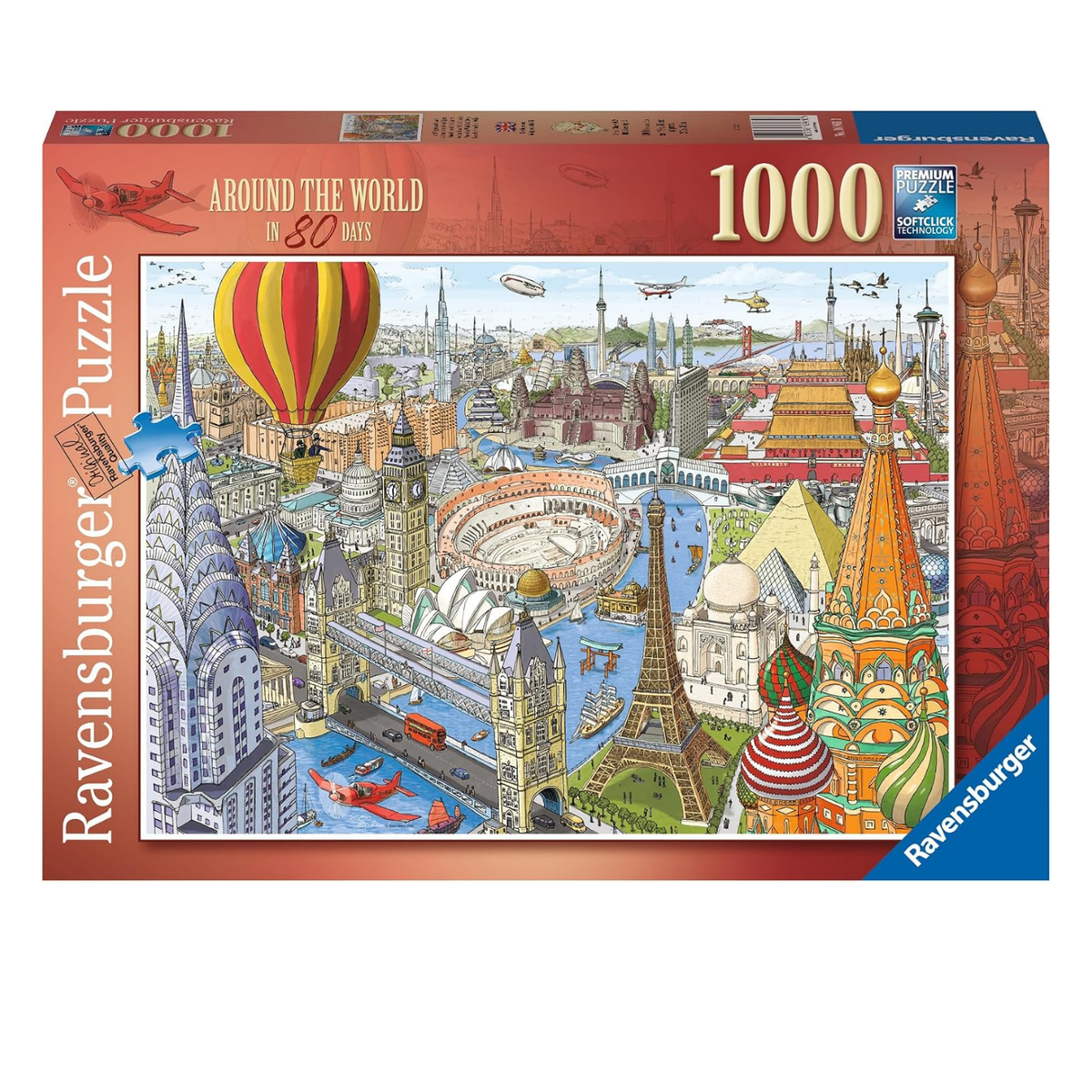 Rompecabezas 1000 piezas La vuelta al mundo en ochenta días de Ravensburger