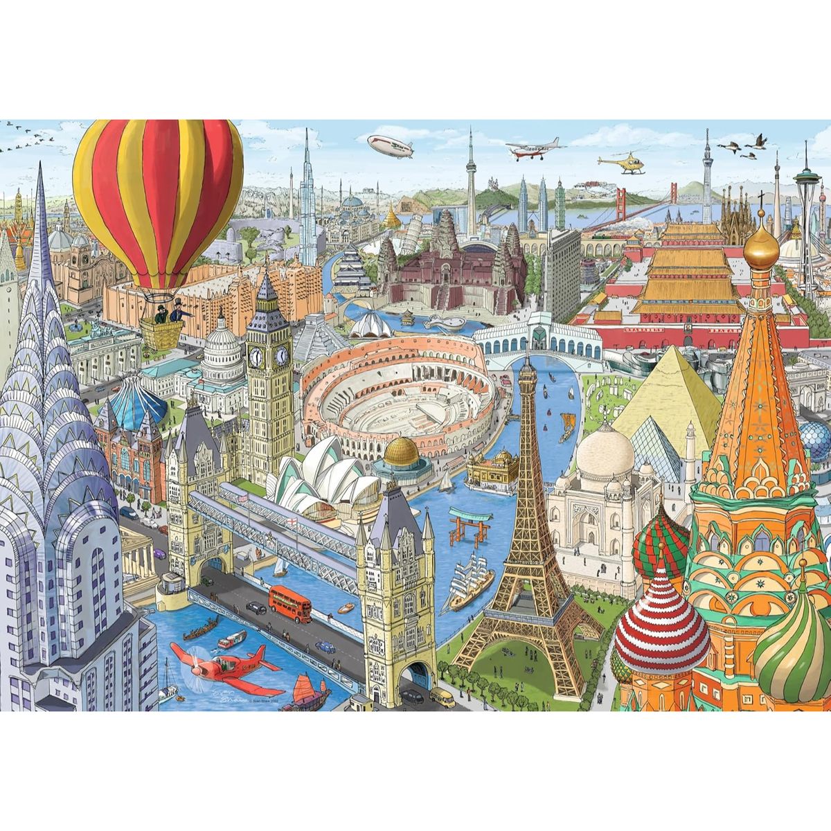 Rompecabezas 1000 piezas La vuelta al mundo en ochenta días de Ravensburger – vista 2