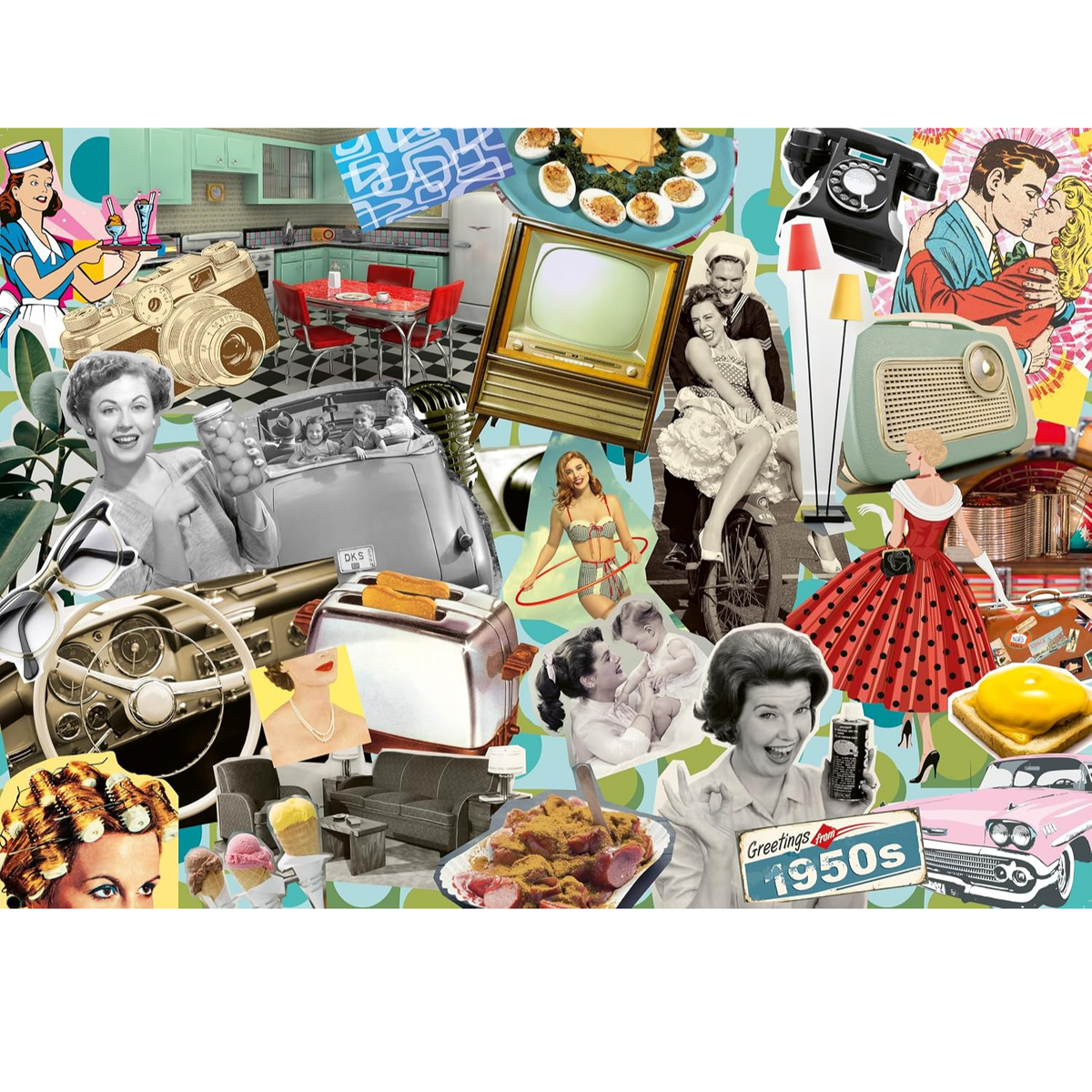 Rompecabezas 1000 piezas Los años cincuenta de Ravensburger – vista 2